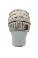 gorro de tricot feminino bege