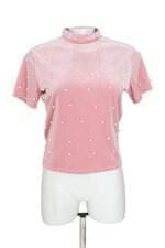 blusa gazzy feminina rosa com aplique
