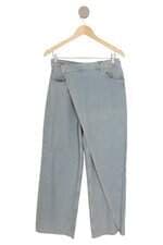 calça jeans Zara com transpassado feminina azul