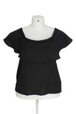 blusa feminino preto com babado