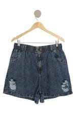 shorts jeans Achados das Influencers feminino azul com cós com elástico