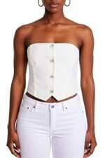 blusa alfaiataria sem alças Renner feminina off white 