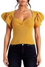blusa em tricô Renner feminina amarelo queimado 