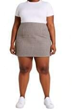 saia curta xadrez Renner feminina
