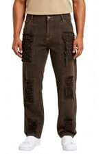 calça de sarja masculino marrom