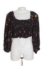 Cropped Farm feminino preto estampado