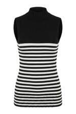 Blusa Barreds em tricot preta listrada