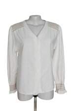 Camisa Miss Fashion feminina off white com bordado