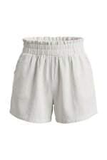 Shorts feminino branco com cós com elástico