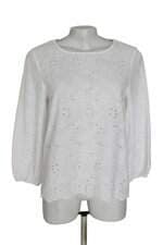 blusa Zara feminina branca com bordado