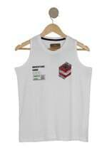 regata minecraft Renner kids branca com silk