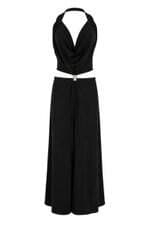Vestido Feminino Mirak Preto com fenda 