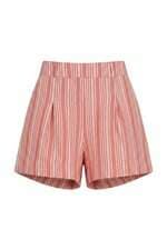 Shorts Hering feminino vermelho listrado