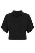Camisa Cropped Feminino Tng Preto