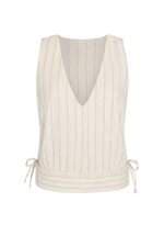 Blusa Dzarm feminina bege listrada
