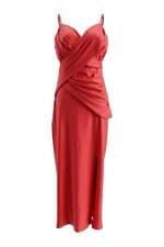 Vestido Midi Drapeado Vermelho Charry Collection