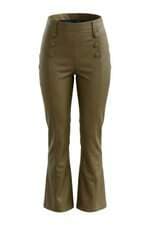 Calça em PU Flare Marrom Dimy