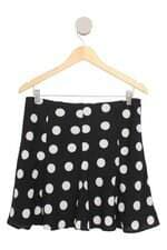 Saia Amissima preta com poás e forro