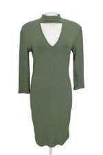 Vestido Fórum canelado verde