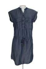 Vestido jeans Shoulder feminino azul