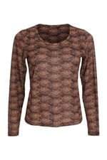 Blusa Mob feminina marrom estampada