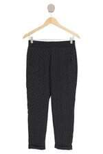 calça de tecido Gap feminina estampada com barra italiana e cós com elástico