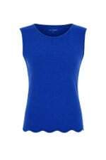 Blusa Regata Tricot feminina Cantão  azul escuro