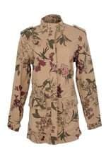 jaqueta Renner feminina marrom claro estampa floral