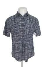 Camisa Renner masculina azul estampada