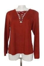 Blusa Manga Longa Shoulder Feminina Terracota