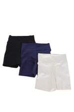  Kit 3 Shorts De Academia Ausar Feminino Azul Off white E Preto