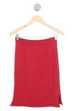 Saia de Tricô Dudalina Feminina Vermelha Com Fenda