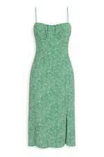 Vestido Estampado Com Fenda Zara