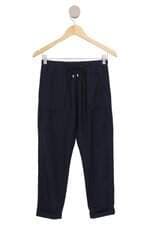 Calça Amaro feminina azul marinho com barra italiana 