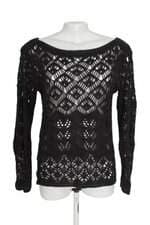 Blusa tricô Myth preta com barra mullet