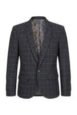 Blazer Feminino Xadrez Azul