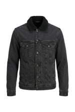 Jaqueta Jeans Masculina Zara Gola de Pelúcia Preta
