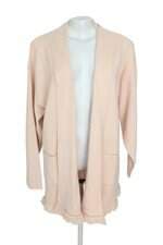 Cardigan tricô Iorane bege com franja