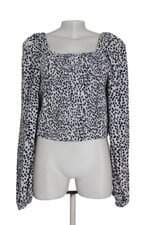 Blusa La.Mandinne feminina branca em poás preto