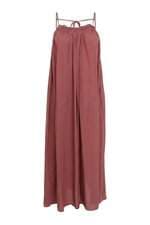 Vestido Zara feminino marrom franzido com pregas