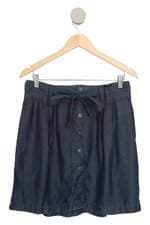 saia jeans fiest azul com faixa na cintura