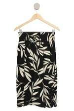 saia feminina preta estampada