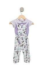 Conjunto Up Baby jardineira e body lilás