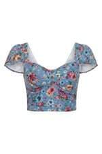 blusa cropped Antix  azul floral