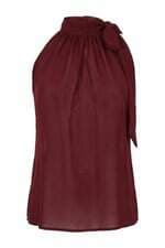 Blusa feminino vermelho com transparência