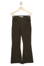 Calça Flare de sarja Dardak feminina verde militar