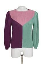 suéter tricô feminino rosa verde e roxo