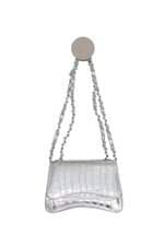 Bolsa pequena croco prata