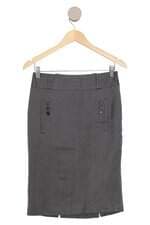 Saia Massimo Dutti feminina cinza com fenda