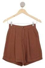 shorts viscolinho Zara kids marrom médio com pregas